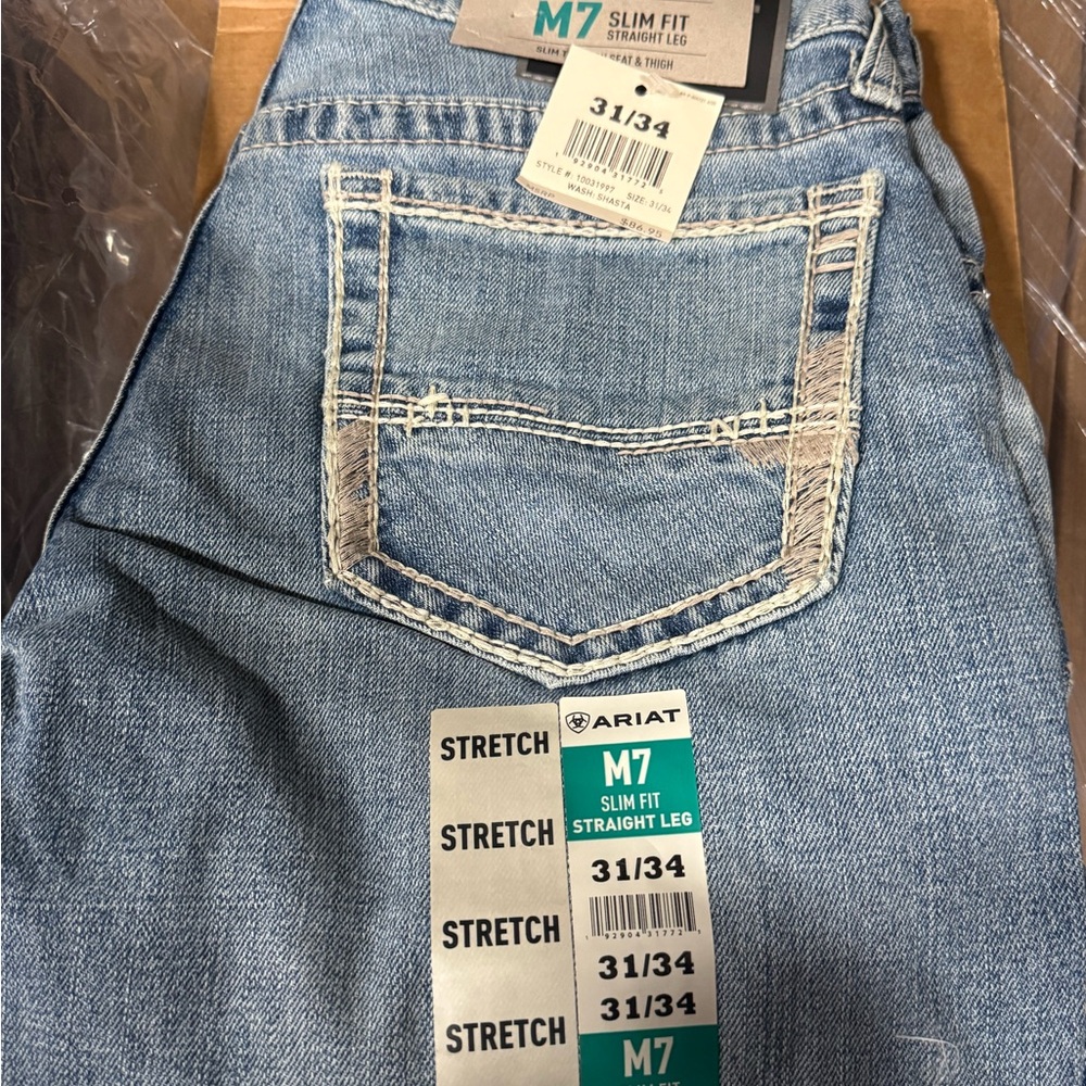 Ariat Men's Light Blue Slim Fit Jeans 31/34